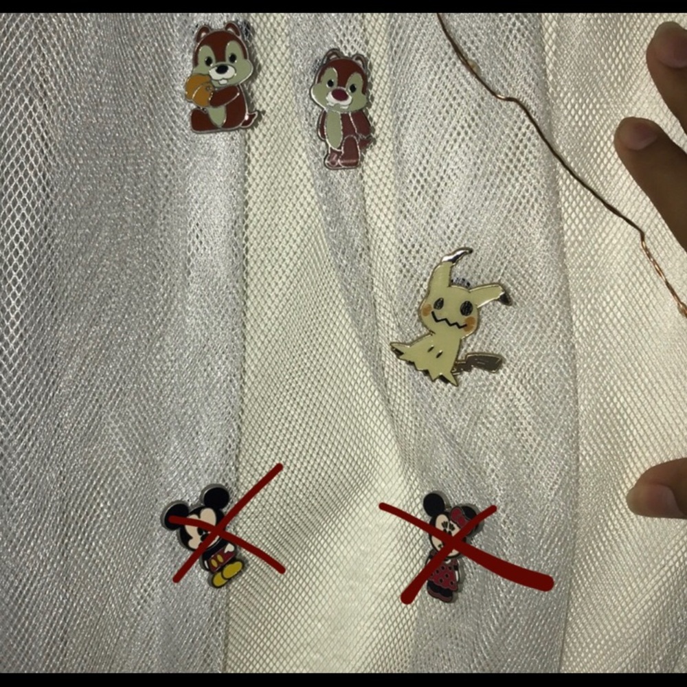 2 Disney pins and 1 Pokémon pin